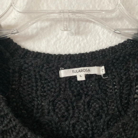 TULAROSA Black Cable Knit LARGE Oversized Sweater - Picture 3 of 9